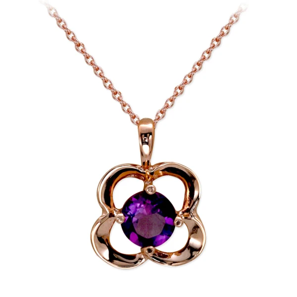 Goldkette mit Amethyststein