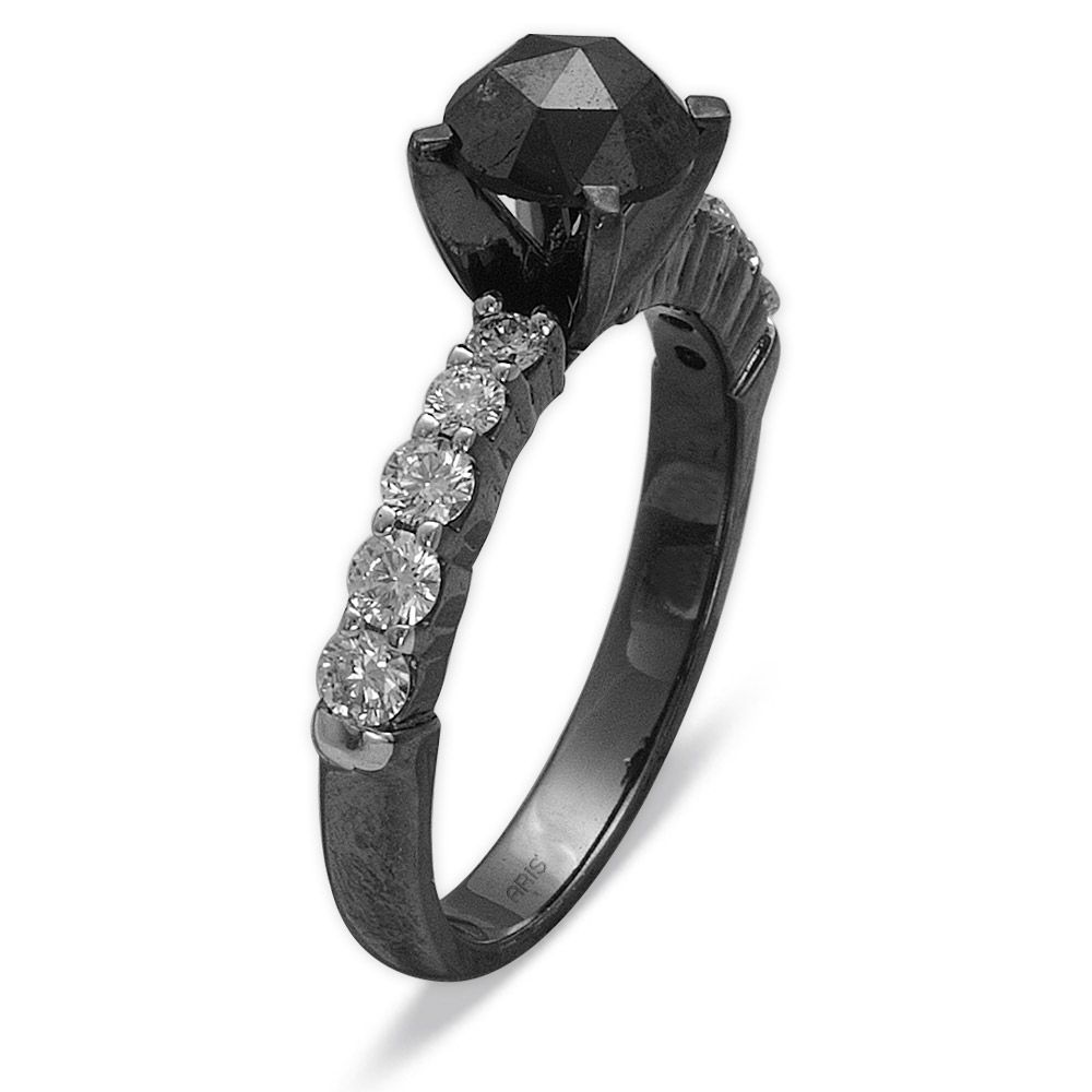 1,72 ct Schwarz Weiß Diamant Ring
