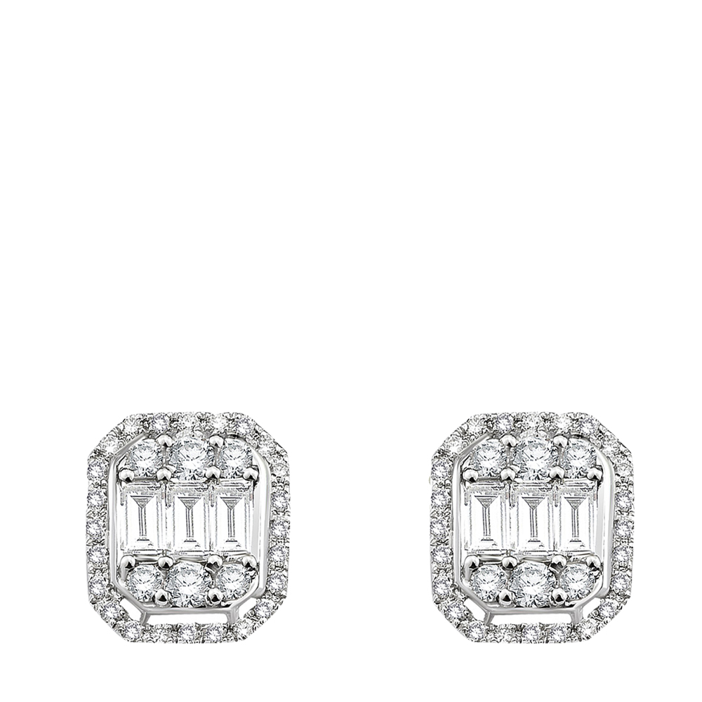 Diamant Baguette-Schliff Ohrring