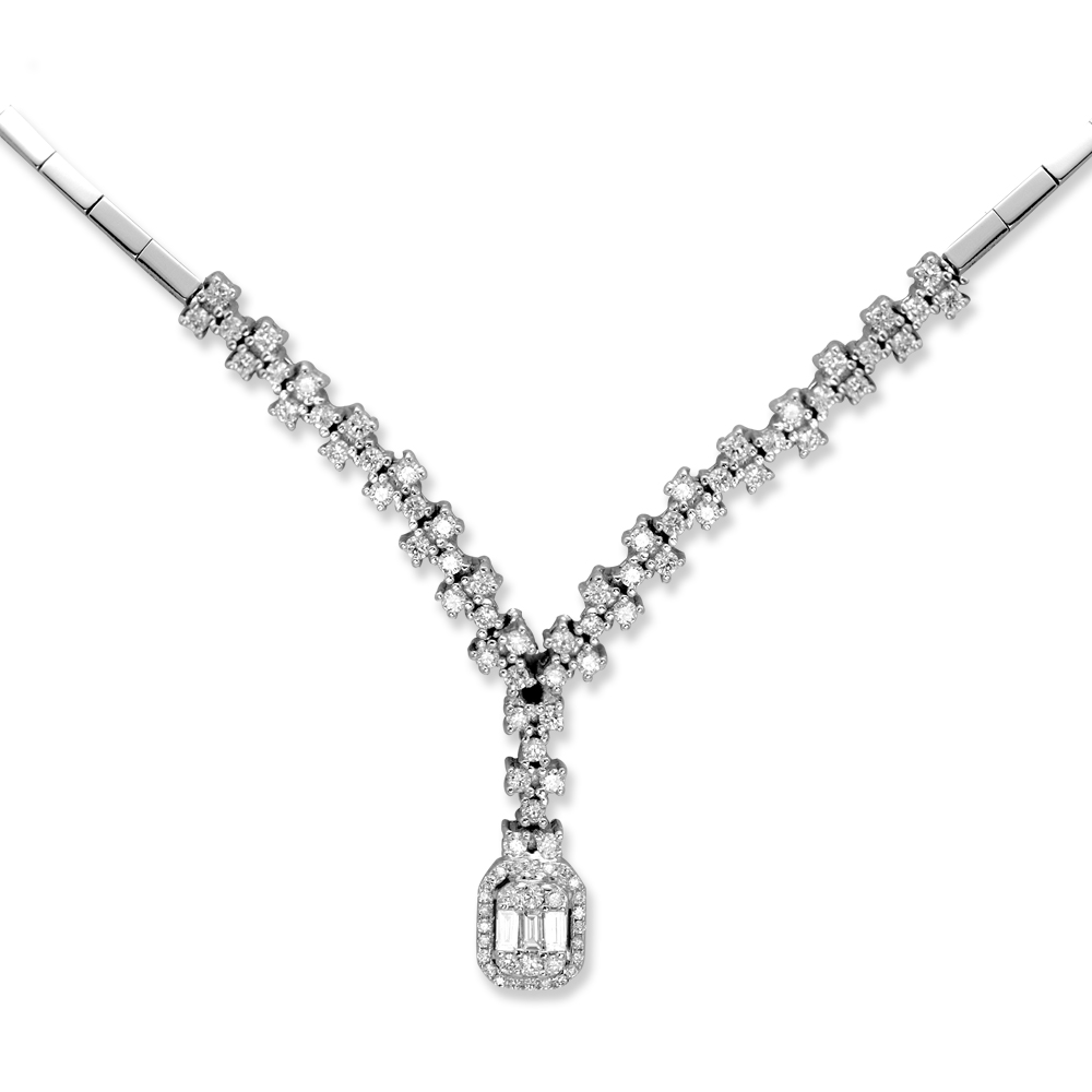 0,97 ct Diamant Baguette-Schliff Halskette