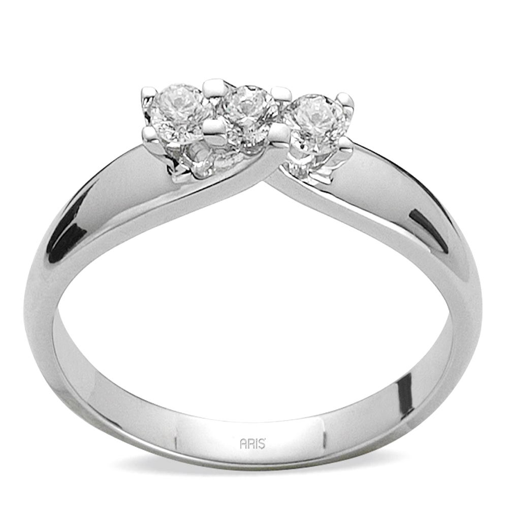 Armonioso Suradam contraste 0,12 ct Diamant Tria Ring - Aris Diamond