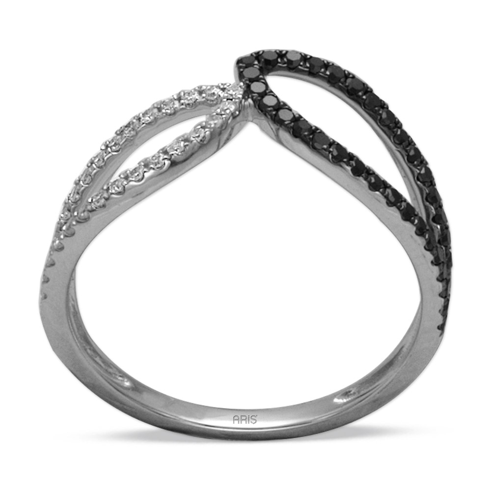 0,31 ct Schwarz Weiß Diamant Ring