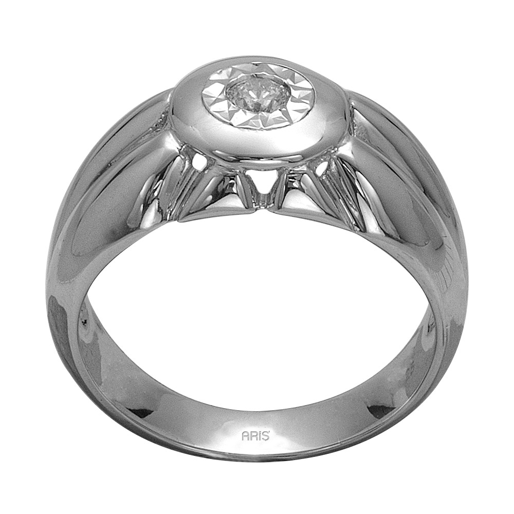 0,18 ct Diamant Silber Männlicher Ring