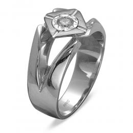 0,16 ct Diamant Silber Männlicher Ring