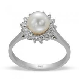 0,22 ct Diamant Perlen Ring