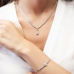 0,97 ct Diamant Baguette-Schliff Halskette