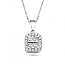 Diamant Baguette-Schliff Halskette