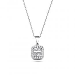 Diamant Baguette-Schliff Halskette