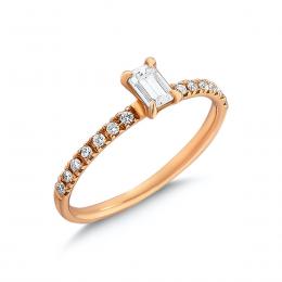 0,20 ct Diamant Baguette-Schliff Ring