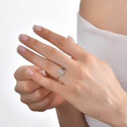 0,16 Ct.Diamant Baguette-Schliff Ring