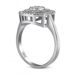 Damenring Goldring Diamant Baguette Ring 585/-14 Karat Weißgold