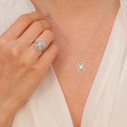 Damenring Goldring Diamant Baguette Ring 585/-14 Karat Weißgold