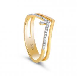 0,13 ct Diamant Baguette-Schliff Ring