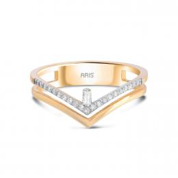 0,13 ct Diamant Baguette-Schliff Ring