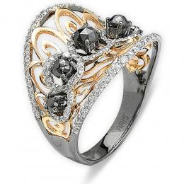 1,65 ct Schwarz Weiß Diamant Ring