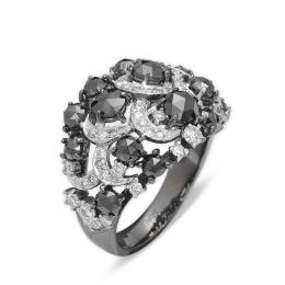 3,26 ct Schwarz Weiß Diamant Ring