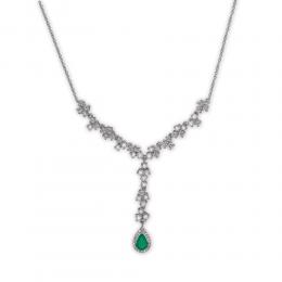 0,33 ct Smaragd Diamant Halskette