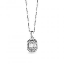 0,15 ct Diamant Baguette Halskette