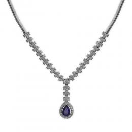 0,61 ct Saphir Diamant Halskette