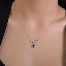 1,17 ct Saphir Diamant Halskette