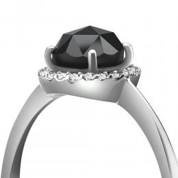 0,79 ct Schwarz Weiß Diamant Ring