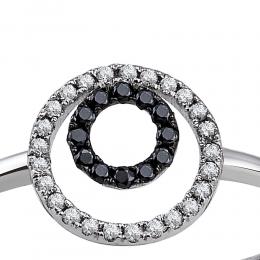 0,12 ct Schwarz Weiß Diamant Ring