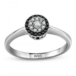 0,17 ct Schwarz Weiß Diamant Ring