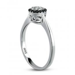 0,17 ct Schwarz Weiß Diamant Ring