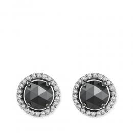 0,59 ct Schwarz Weiß Diamant Ohrringe