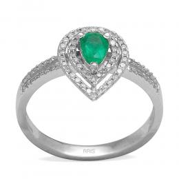 0,36 ct  Smaragd Ring