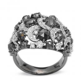 3,26 ct Schwarz Weiß Diamant Ring