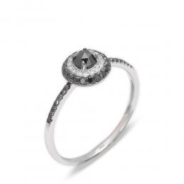 0,40 ct Schwarz Weiß Diamant Ring