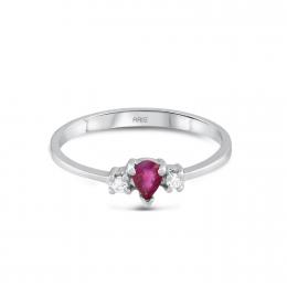 0,19 ct Rubin Diamant Ring