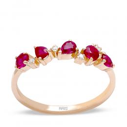 0,72 ct Rubin Diamant Ring